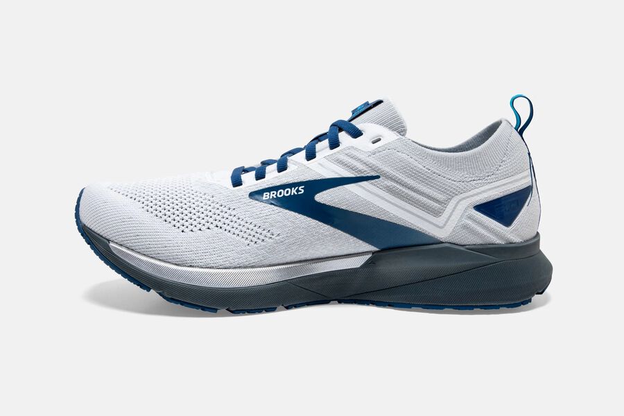 Ricochet 3 Road Brooks Running Shoes NZ Mens - White/Blue - LYQPDJ-451